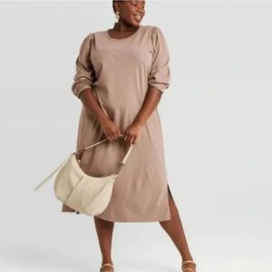 Women's Puff Long Sleeve T-Shirt Dress - Universal Thread XL NWT